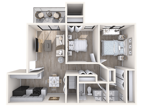 Floor plan for 2 beds, 1 bath, 800 sqft